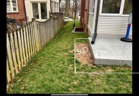 Chevy Chase Sod Installation, Walkway Repair, and Spring Cleanup (Before)