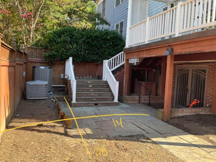 Recently cleared backyard in Washington, DC (Friendship Heights).