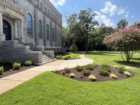 Holy Redeemer College. Complete landscape redesign and installation.